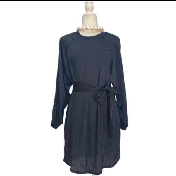 Enza Costa Dress with Tie Belt Long Sleeves - Picture 2 of 10
